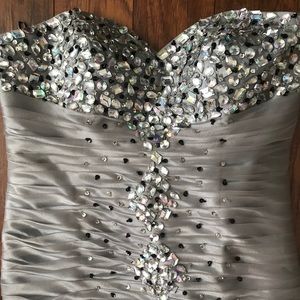 Custom made mermaid sequined and rhinestone gown